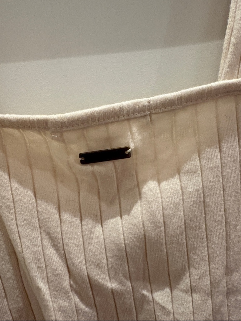 Billabong Cream Ribbed Button-Front Crop Cami - Picture 6 of 6